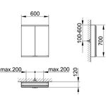 Keuco Spiegelschrank ROYAL MODULAR 2.0 Breite 600mm Höhe 700mm Tiefe 120mm