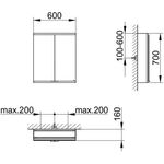 Keuco Spiegelschrank ROYAL MODULAR 2.0 Breite 600mm Höhe 700mm Tiefe 160mm