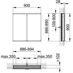 Keuco Spiegelschrank ROYAL MODULAR 2.0 Breite 900mm Höhe 900mm Tiefe 120mm