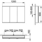 Keuco Spiegelschrank ROYAL MODULAR 2.0 Breite 1200mm Höhe 900mm Tiefe 160mm