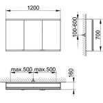 Keuco Spiegelschrank ROYAL MODULAR 2.0 Breite 1200mm Höhe 700mm Tiefe 160mm