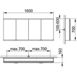 Keuco Spiegelschrank ROYAL MODULAR 2.0 Breite 1600mm Höhe 700mm Tiefe 160mm