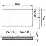 Keuco Spiegelschrank ROYAL MODULAR 2.0 Breite 1600mm Höhe 900mm Tiefe 120mm