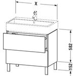 Duravit Waschtischunterbau L-CUBE 582x484x459mm schwarz hochglanz