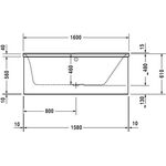 Duravit Rechteck-Whirlwanne P3 Comforts 133 l 160x70 we 1 RS rechts Air-System