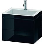 Duravit Waschtischunterbau L-CUBE m WT Vero Air 500x600x480mm 1 HL sw hgl