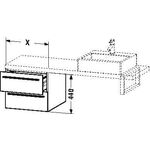 Duravit Konsolenunterschrank X-LARGE 440x300x548mm flannel grey hochglanz