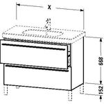 Duravit Waschtischunterbau X-LARGE 800x470x668mm taupe