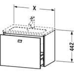 Duravit WT-Unterbau BRIOSO COMPACT Gri Frontfarbe 442x620x389mm lichtbl ma
