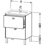 Duravit Waschtischunterbau BRIOSO Griffe chrom 683x620x479mm basalt matt