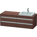 Duravit Waschtischunterbau KETHO 550x1400x496mm WT rechts nussbaum dunkel