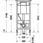 Duravit Wand-WC-Element DURASYSTEM 500x1148mm, Hygienespülung, Trockenbau