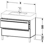 Duravit Waschtischunterbau X-LARGE 800x470x588mm betongrau matt
