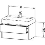 Duravit Waschtischunterbau XSQUARE 397x584x460mm flannel grey seidenmatt