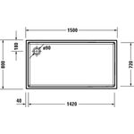 Duravit Rechteck-Duschwanne STARCK SLIML mit Antislip 1500x800x60mm weiß