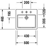 Duravit Einbauwaschtisch VERO m ÜL HLB 500x465mm 1 Hahnloch weiß
