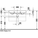 Duravit Möbelwaschtisch HAPPY D.2 m ÜL HLB 800x505mm ohne Hahnloch weiß WG