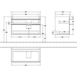 V&B Waschtischunterschrank VENTICELLO 953x590x502mm Griff white Glossy Grey
