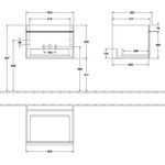 V&B Waschtischunterschrank VENTICELLO 603x420x502mm Griff white Glossy Grey