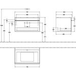 V&B Waschtischunterschrank VENTICELLO 757x436x502mm Griff chr Glossy White