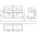 V&B Waschtischunterschrank SUBWAY 2.0 1287x590x449mm White Wood