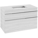 V&B Waschtischunterschrank VENTICELLO 957x606x502mm Griff chr White Wood