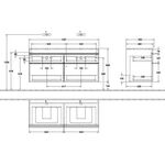 V&B Waschtischunterschrank VENTICELLO 1257x606x502mm Griff white White Wood
