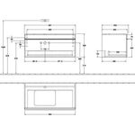V&B Waschtischunterschrank VENTICELLO 957x436x502mm Griff chr White Wood
