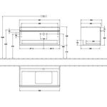 V&B Waschtischunterschrank VENTICELLO 957x436x502mm Griff chr White Wood