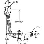 Kludi Ab-/Überlaufgarnitur ROTEXA 2000 G 1 1/2Zoll chr
