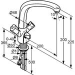 Kludi Spültisch-Multi-Armatur STANDARD DN 15 f drucklose Speicher chr