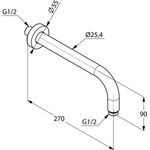 Kludi Brausearm A-QA DN 15 Ausladung 250mm chr