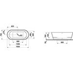 Laufen Badewanne LAUFEN PRO 1650x750mm, freistehend weiß