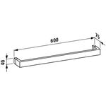Laufen Handtuchhalter KARTELL 600x75x40mm rauchgrau