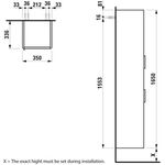 Laufen Hochschrank BASE FÜR PRO S 1650x350x336mm Scharn. rechts Ulme hell
