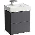 Laufen Waschtischunterbau KARTELL 600x580x450mm, 2 Schubladen schiefergrau