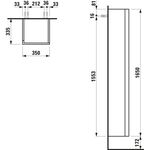 Laufen Hochschrank KARTELL 1650x350x335mm Scharn. rechts kieselgrau