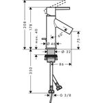 EH-WT-MI 100 AXOR STARCK DN 15 m HGri m ZAG 1 1/4Zoll chrom