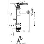 Einhebel-Bidetmischer AXOR MONTREUX DN 15 m ZAG 1 1/4Zoll chrom