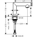 Select-Standventil AXOR UNO 80 chrom