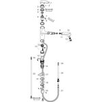 HG Einhebel-Spültischmischer 150 M42 DN 15 mit Ausziehauslauf Edelstahl-Optik