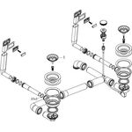 HG Automatische Ab-/Überlaufgarnitur D15-11, für Doppelbecken Edelstahl