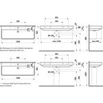 Laufen Waschtisch LAUFEN PRO S 1200x460mm m Überlauf ohne Hahnloch weiß