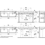 Laufen Doppelwaschtisch LAUFEN PRO S 1300x460mm m ÜL 1 HL-Ausf. weiß LCC