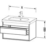 Duravit Waschtischunterbau KETHO 465x800x480mm weiß hochglanz