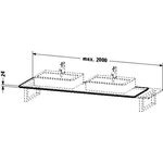 Duravit Konsole X-LARGE 550x800x24mm amerikanisch nussbaum