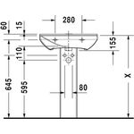 Duravit Waschtisch P3 Comforts m ÜL HLB 600x470mm 3 Hahnlöcher weiß WG