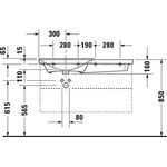 Duravit Möbelwaschtisch P3 Comforts Be li m ÜL HLB 1050x500mm 1 HL weiß WG