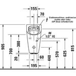 Duravit Elektr.-Uri. ME by Starck rim. 0,5 l Ab wa Netzans ohne Fliege weiß