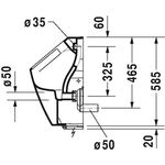 Duravit Elektr.-Uri. ME by Starck rim. 0,5 l Ab wa Bat o Fliege HG weiß